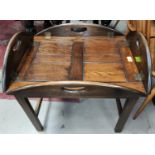 An oak period style 'butlers tray' occasional table