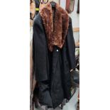 A vintage gent's fur lined coat and 2 other coats