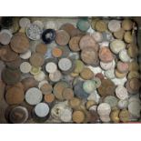 A selection of pre-decimal and other copper and silver coins