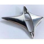 Georg Jensen, a pierced silver abstract brooch designed by Henning Koppel, Georg Jensen stamp, No.