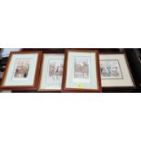 After Geoffrey Woolsey Works (British 1929-1933) - 4 pencil signed limited edition prints, framed