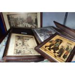 A large collection of Lowry prints and framed cigarette card sets.