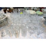 A set of 12 cut wines and other sets / part sets of drinking glasses