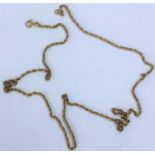 A yellow metal chain stamped 18ct 6gm