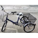 A handmade British Pasheley TRY-1 racing trike in virtually unridden condition with basket to the