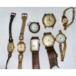 A 9ct cased vintage wristwatch and a selection of other early and later gent's and ladies wrist