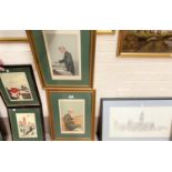 Two Spy prints of lawyers, framed and glazed; a pair of similar prints; a Geldart limited edition