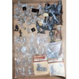 A selection of Loose metal Games Workshop and other Fantasy miniatures, some packaged metal war
