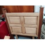 A stripped pine pair of 3' bed headboards with panelling