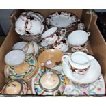 A Tuscan part tea set with Japan borders, 35 pieces approx; other decorative china