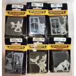 Six 1990's Games Workshop Citadel Miniature Warhammer 40,000 metal Space Marine figures in blister