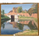Felicity Bush: "Royal College of Art", "Hanwell Lock Grand Arion Canal" oil on canvas, signed