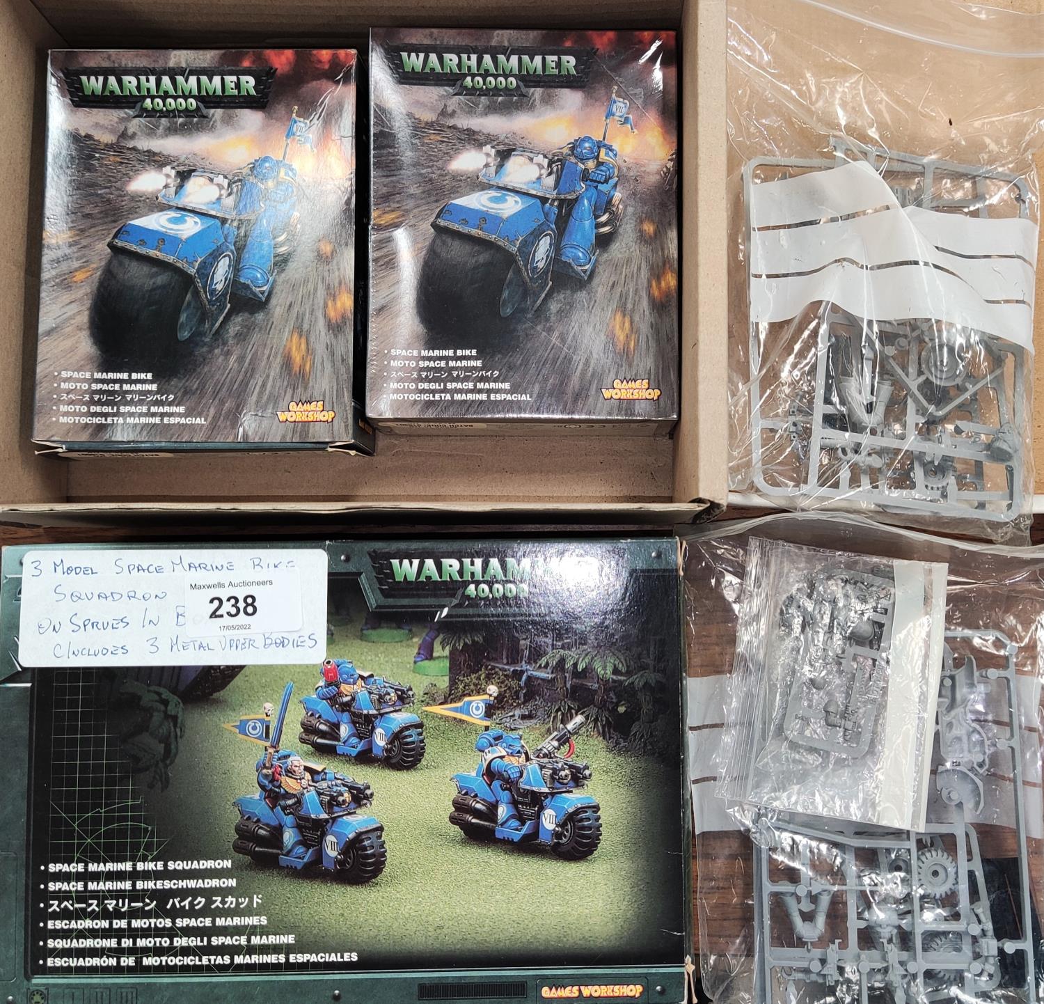 Games Workshop Citadel Miniatures for Warhammer 40,000 - plastic, 3 boxed Space Marine bikes on