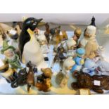 A selection of Disney animals and figures and other china animals