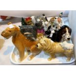 Royal Doulton dog; a Lladro puppy; 12 other animal figures
