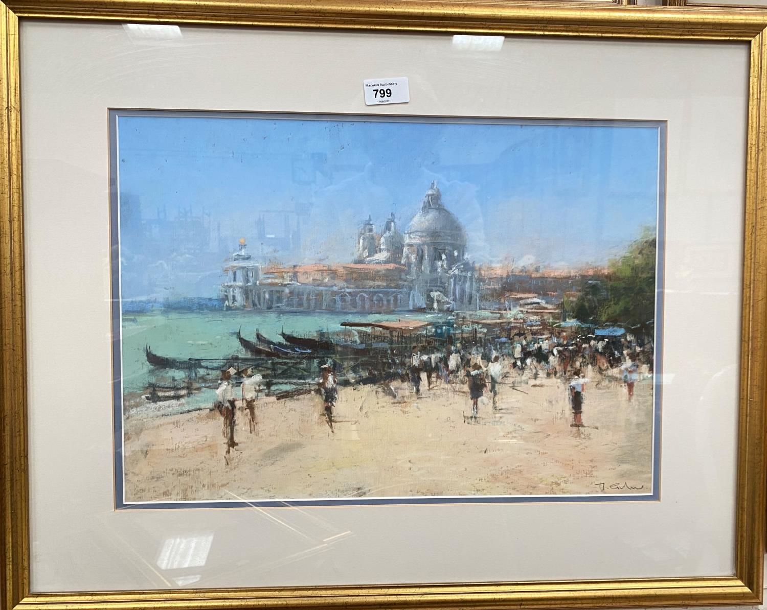 Marc Grimshaw:  Venice with St Marks in the background, watercolour, signed, 34 x 46 cm, framed