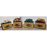 Four Moko Lesney Matchbox Series boxed diecast vehicles - No 12, 13 ,14, 18 (worn boxes)