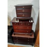 A Stag mahogany 3 height chest of drawers; a similar 6 drawer chest