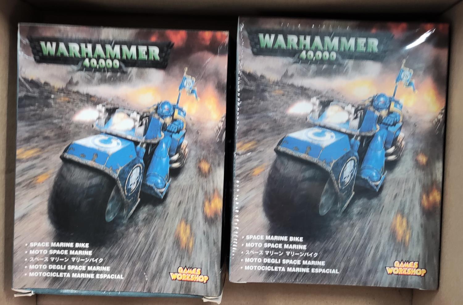 Games Workshop Citadel Miniatures for Warhammer 40,000 - plastic, 3 boxed Space Marine bikes on - Image 2 of 3