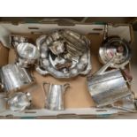 Two EPNS 3 piece tea services and a selection of other similar silver plated items
