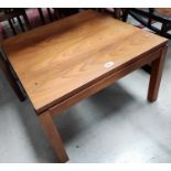 A mid 20th century Danish teak occasional/coffee table with square top, 63 x 63 cm, on square