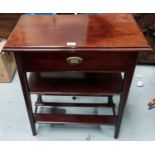 A 1900's continental hall table fitted single drawer and undershelf, 67cm wide