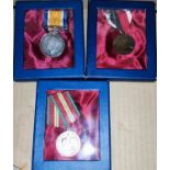 A WWI medal awarded to driver H Horrocks RA and 2 other military medals