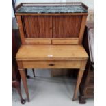 A 19th century Biedermeier secretaire abbatant fitted single drawer with outfolding writing surface,