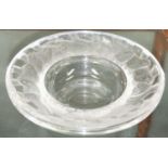 A Lalique pin dish with birds to the rim, etched underneath, diameter 9cm