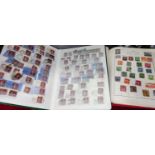 GB: a collection of QV 1d red plates, on piece with postmarks, another album