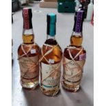 Three 70 cl bottles of "Plantation" rum