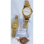 A Citizen Quartz ladies wristwatch, a Lorus similar wristwatch and 2 other pieces