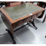 A reproduction Regency mahogany sofa table
