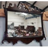 A mahogany Chippendale mirror