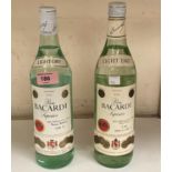 Two 70 cl bottles of "Bacardi" white rum