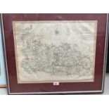 John Stockdale:  Engraved map of the North Part of the West Riding of Yorkshire, 41 x 54 cm,