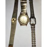 Two Sekonda pocket watches:  a chrome hunter and a gilt open face; a Sekonda wristwatch, all made in