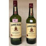 A 1 litre and a 70 cl bottle of "Jameson's" Irish whiskey