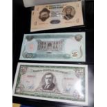 A collection of 82 world banknotes in album
