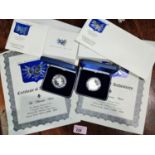 Two sets 1 ounce silver 10$ pieces by 'The Phoenix Mint', boxed, limited run with certificates