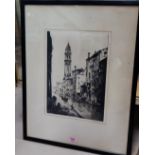 BARRY PITTAR (20th century British) - etching with drypoint, Venetian canal scene, signed in pencil,