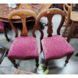 A set of 4 Victorian mahogany balloon back dining chairs and 2 similar chairs, extended length 240cm