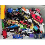 A selection of diecast vehicles; etc.