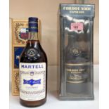 Two 70 cl bottles of "Martell" cognac; a 70 cl bottle of "Martell" Cordon Noir Napoleon, in original