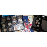 GB: year coin sets 2008 and 2012, a coin album, various £2, £1 & 50p coins