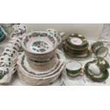 An approx. 57 piece Argle pattern bone china tea service, 12 setting, a Royal Epeig green and gilt