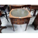 A reproduction Regency mahogany occasional table with 2 drawers