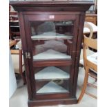 A 1900's floor standing corner display cabinet fitted 3 shelves, 116cm high