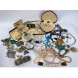 A large selection of costume jewellery etc.