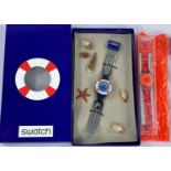 A Swatch Watch originally boxed Scuba 200 Seaside Watch No SDN 904; A Swatch Watch 1997 Valentine'
